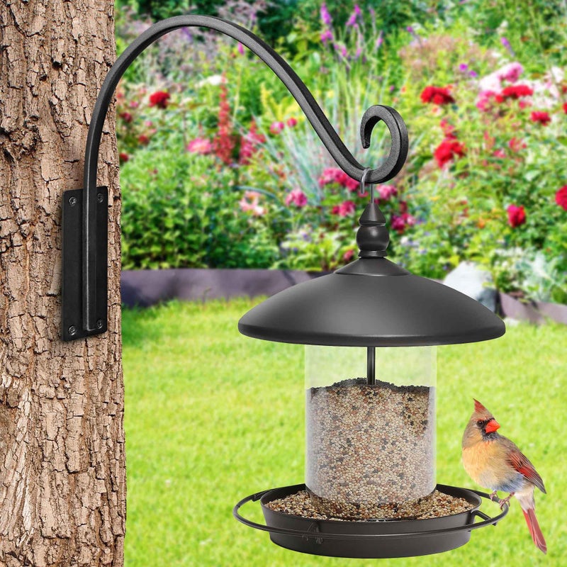 Lifyzoon Heavy Duty Plant Hanger Bracket (16"/Black), 45lbs Weight Capacity - Outdoor Hand-Forged Hanging Plant Bracket Durable and Stable Bird Feeder Hanger - Image 4
